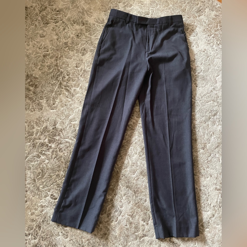 Calvin Klein grey dress slacks boys 16regular 4 pockets zipper and hook closure